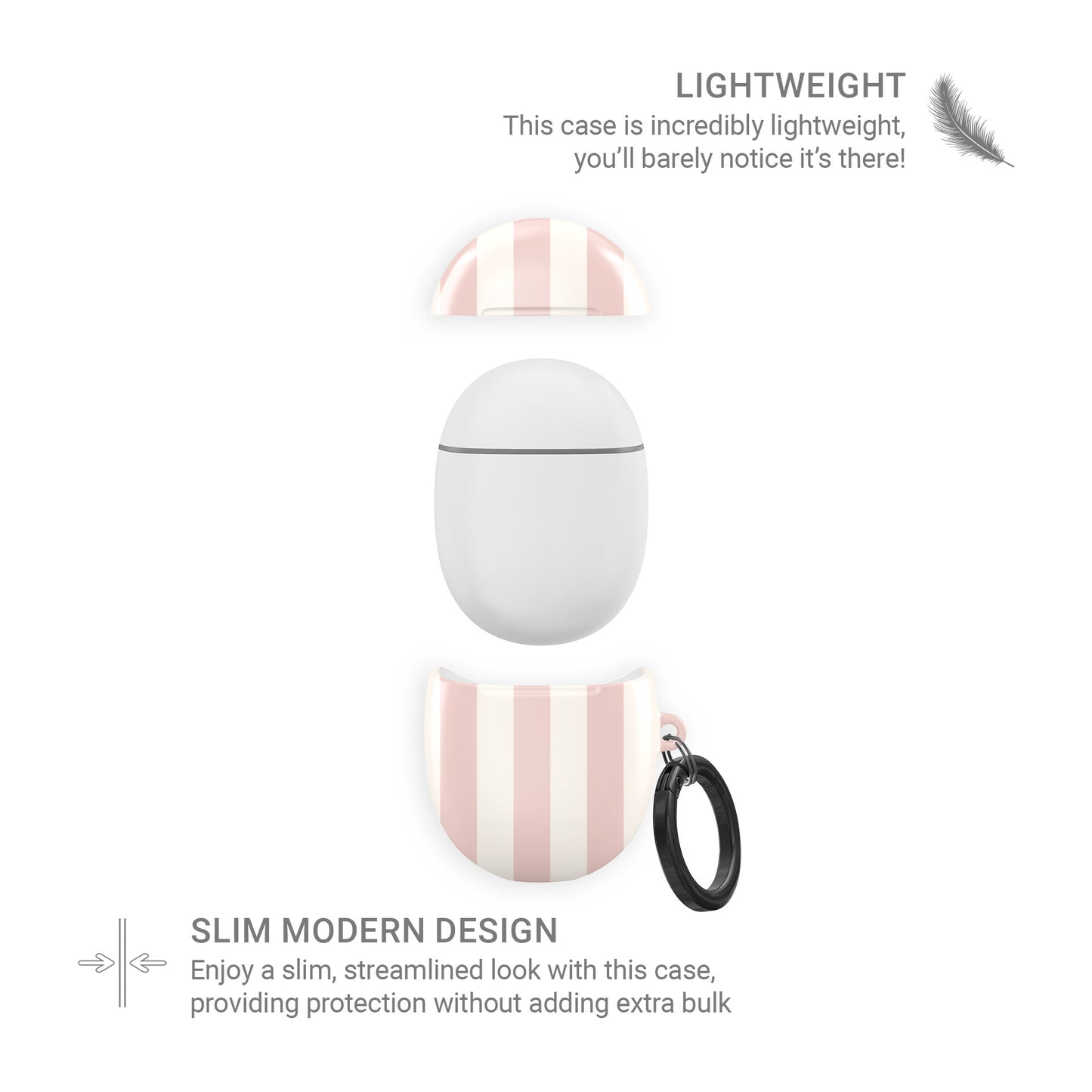 blush pink striped pixel buds case aesthetic earbuds cover soft pink google buds case minimal stripe glossy slim protective case