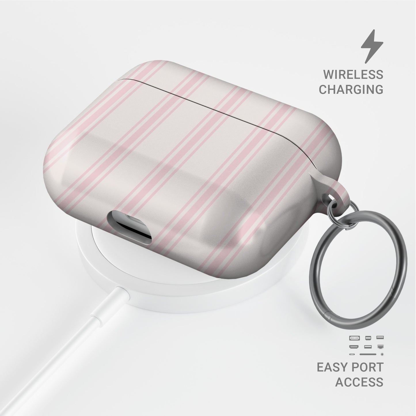 macaron airpods case pink dessert airpods cover cute pancake airpods case aesthetic striped airpods case glossy airpods case