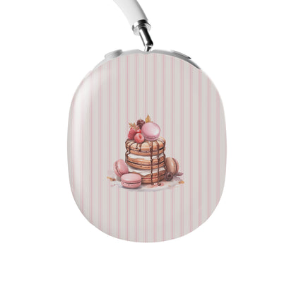 pink dessert airpods max case macaron pancake headphones cover aesthetic blush striped headphones case glossy protective airpods max case