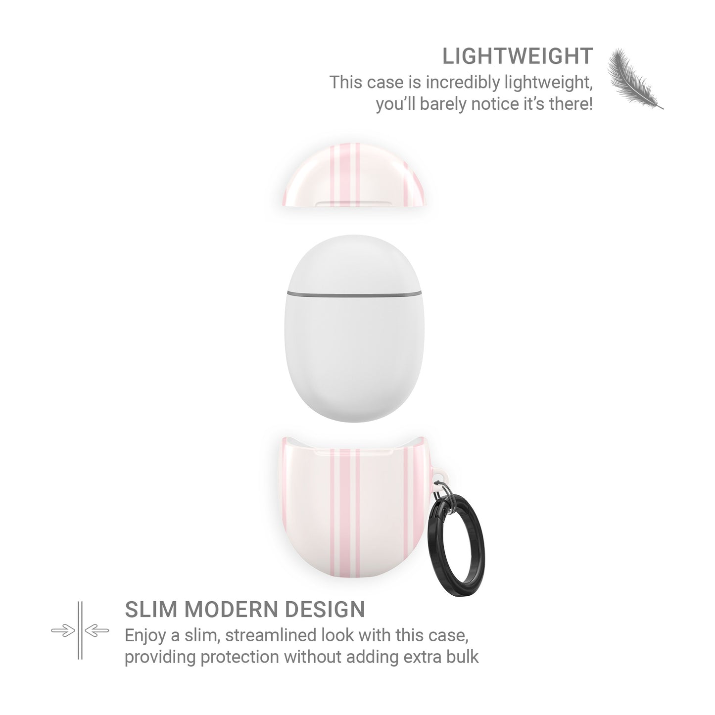 pink striped pixel buds case blush earbuds case aesthetic google pixel buds cover minimal stripe glossy slim protective case