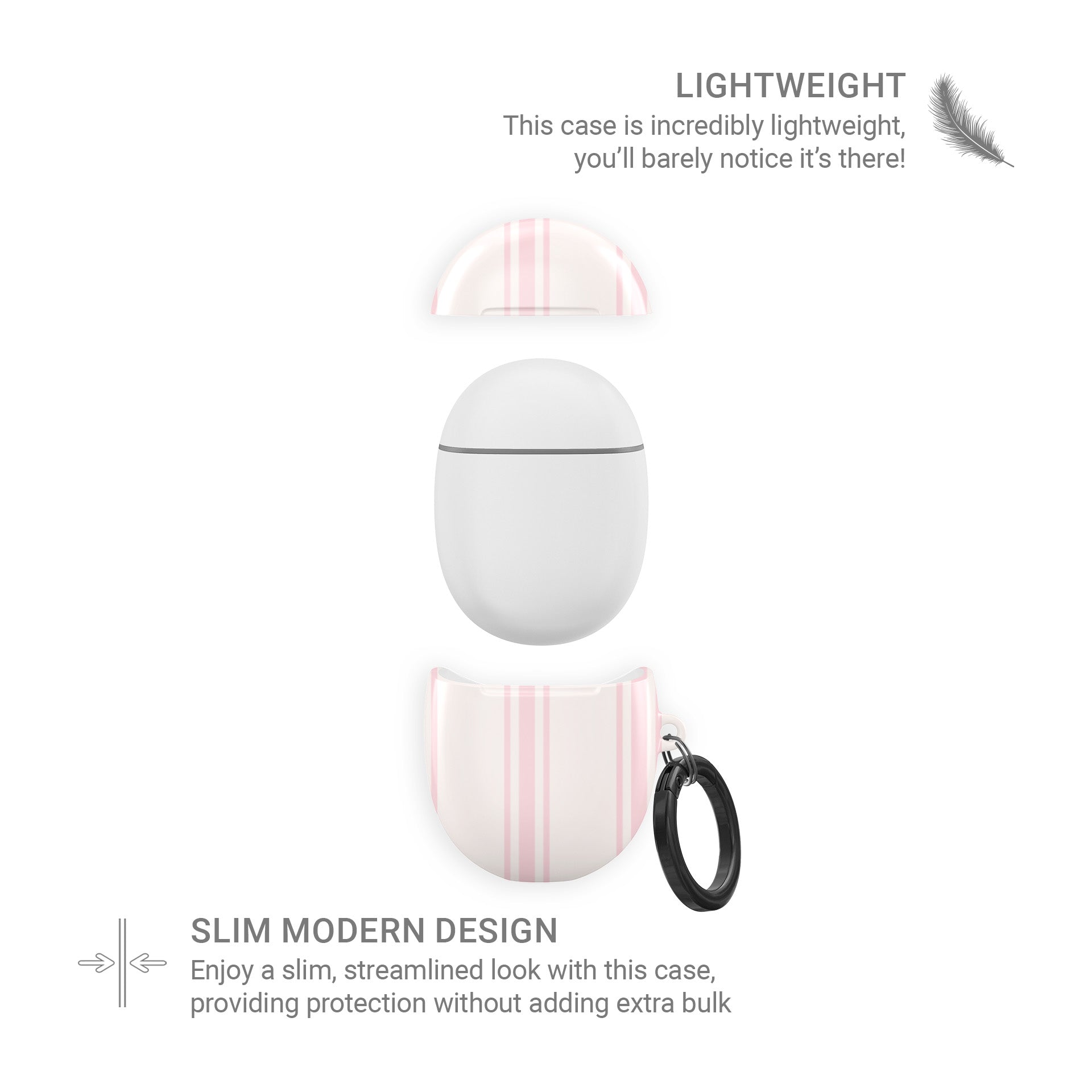 pink striped pixel buds case blush earbuds case aesthetic google pixel buds cover minimal stripe glossy slim protective case