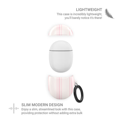 pink striped pixel buds case blush earbuds case aesthetic google pixel buds cover minimal stripe glossy slim protective case