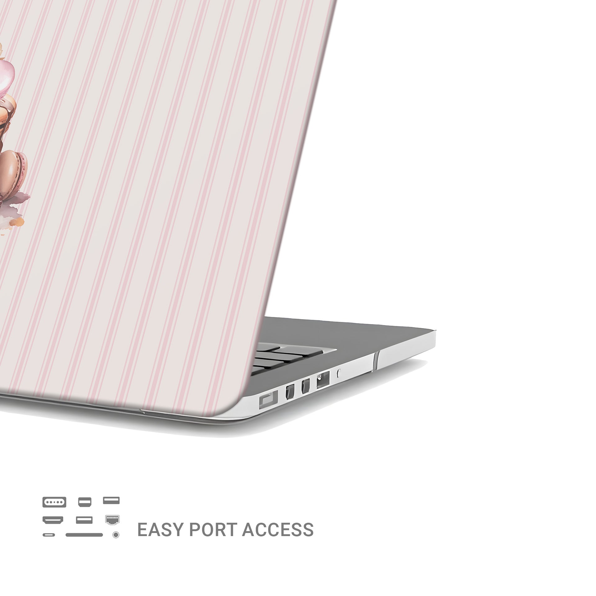 Slim MacBook protective case base with airflow vents and stabilising rubber feet