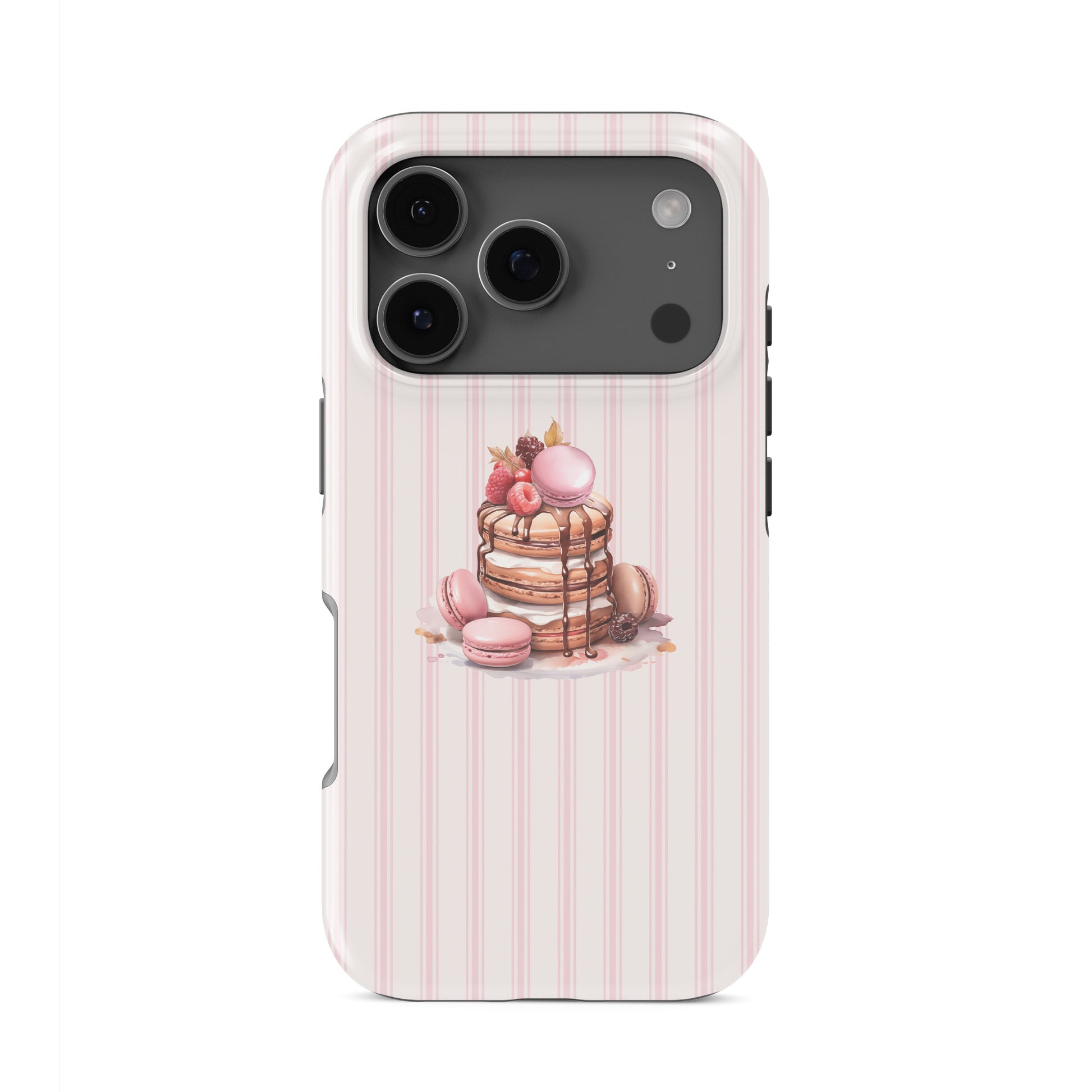 cocktail phone case with martini glasses on blush stripe background cute pink aesthetic iphone 15 case girly drinks design
