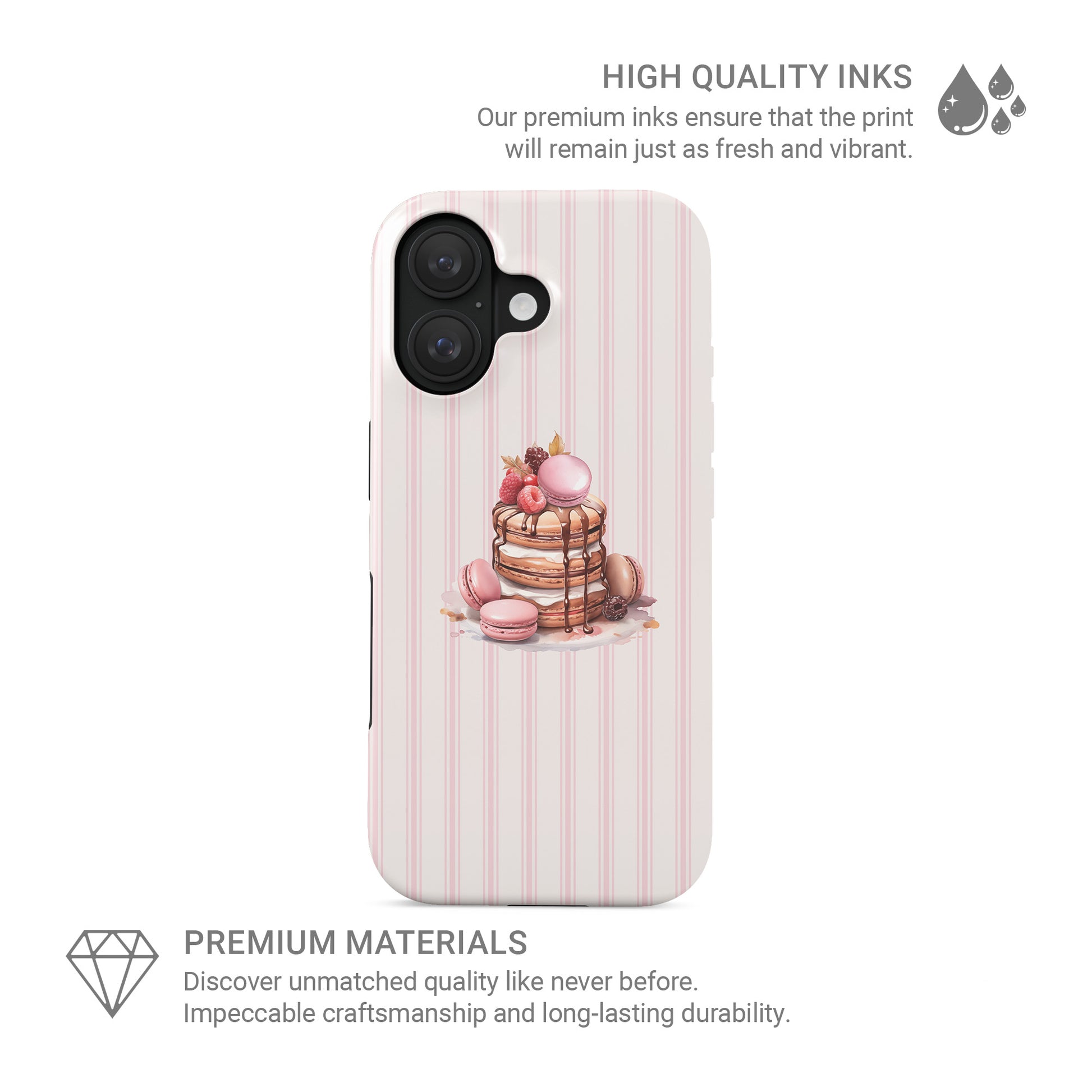 cocktail phone case with martini glasses on blush stripe background cute pink aesthetic iphone 15 case girly drinks design