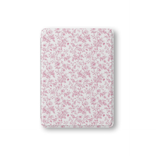 Slim iPad Pro case with Apple Pencil slot and pink floral design