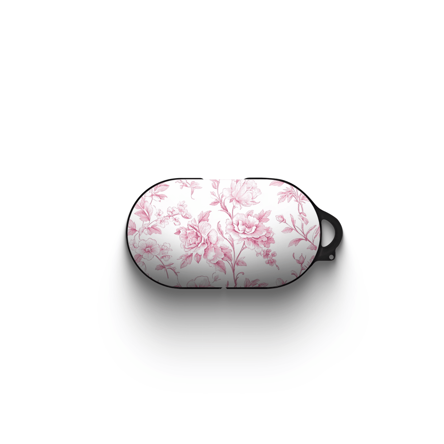 Glossy pink Galaxy Buds case with feminine floral design