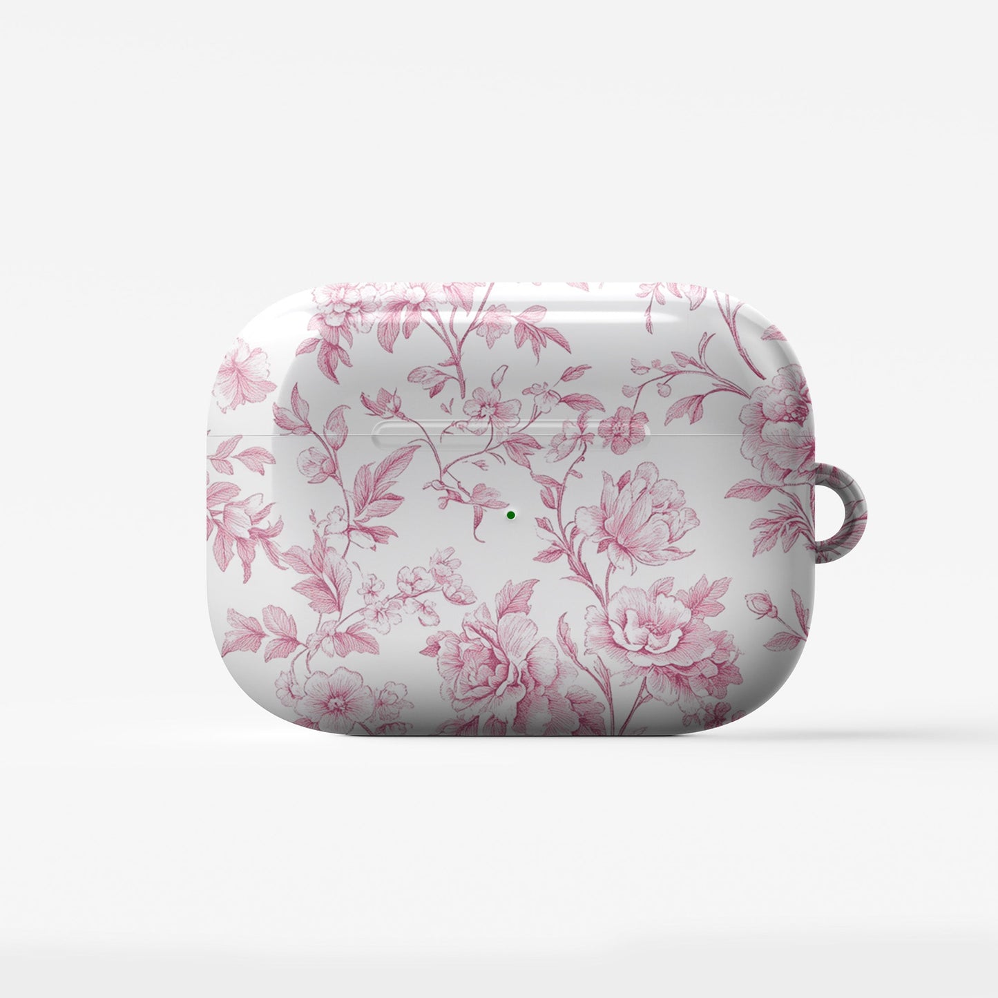 Pink Promise AirPods Case – delicate vintage rose floral design in soft pink with glossy finish, slim and stylish cover for Apple AirPods, Pro, and Pro 2.