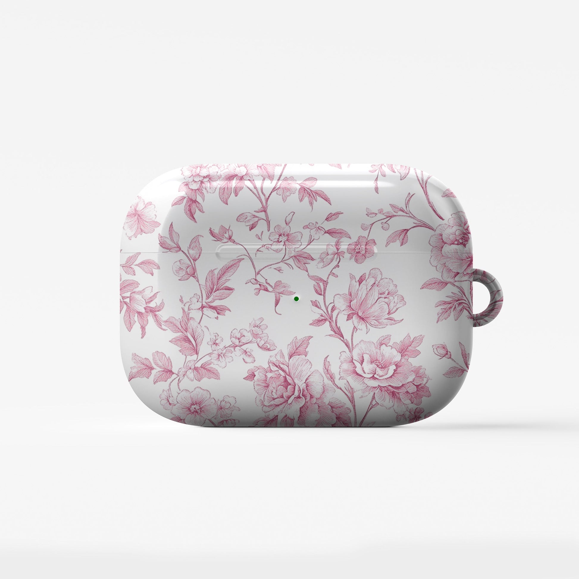 Pink Promise AirPods Case – delicate vintage rose floral design in soft pink with glossy finish, slim and stylish cover for Apple AirPods, Pro, and Pro 2.