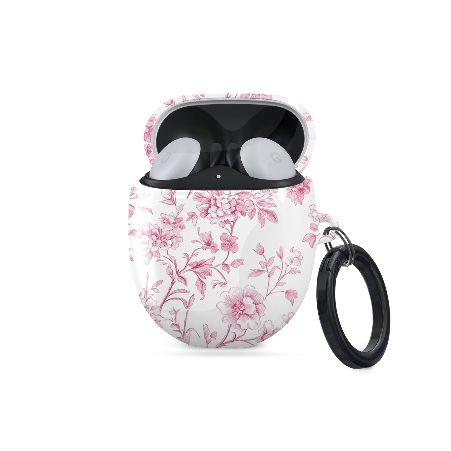 Google Pixel Buds Pro case with Pink Promise design – vintage rose floral pattern, slim scratch-resistant cover for Pixel Buds Pro and Pixel Buds Pro 2