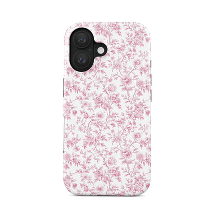 MagSafe Tough Phone Case – dual-layer pink floral design for iPhone
