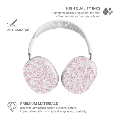Pink Promise AirPods Max Case – romantic rose floral design with glossy finish, slim scratch-resistant protective cover for Apple AirPods Max headphones.