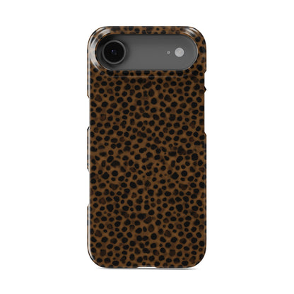 Primal Shade Snap Phone Case in glossy brown and black leopard print design – Ink and Ember Collection by Case & Charm