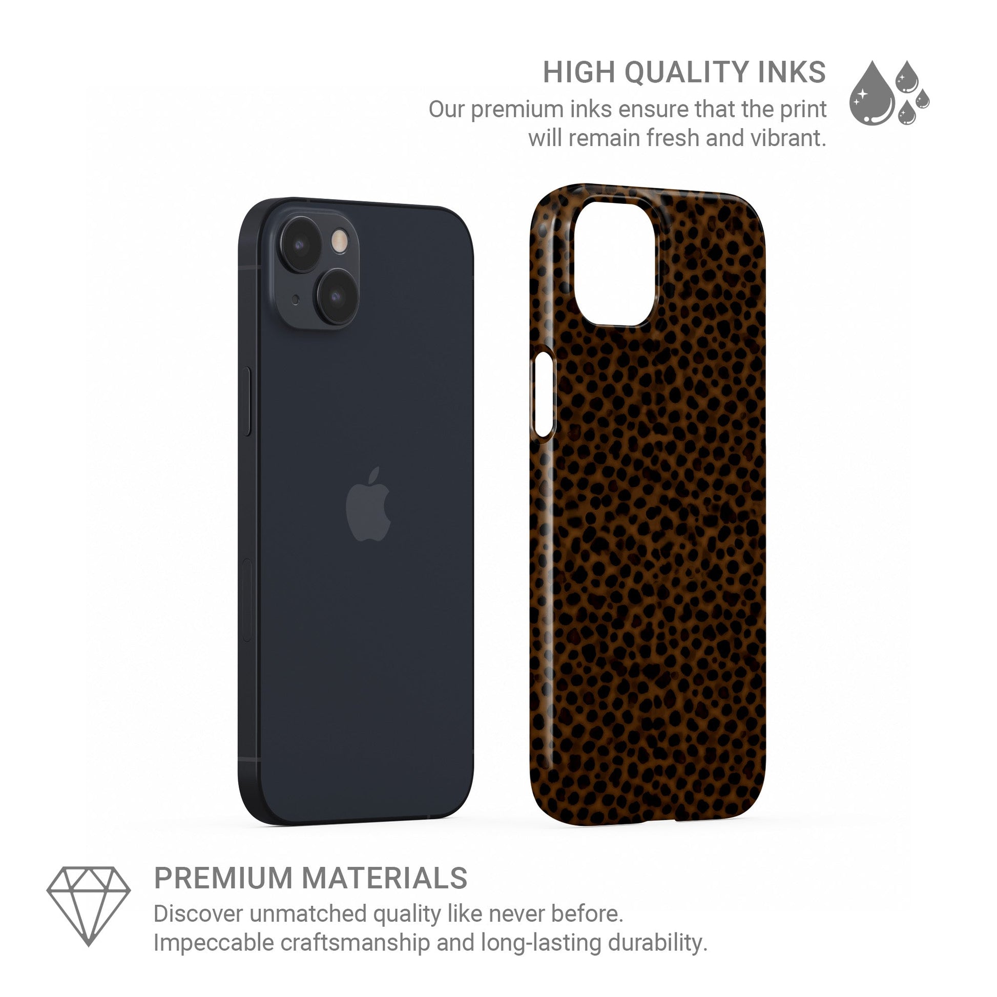 Primal Shade Snap Phone Case in glossy brown and black leopard print design – Ink and Ember Collection by Case & Charm
