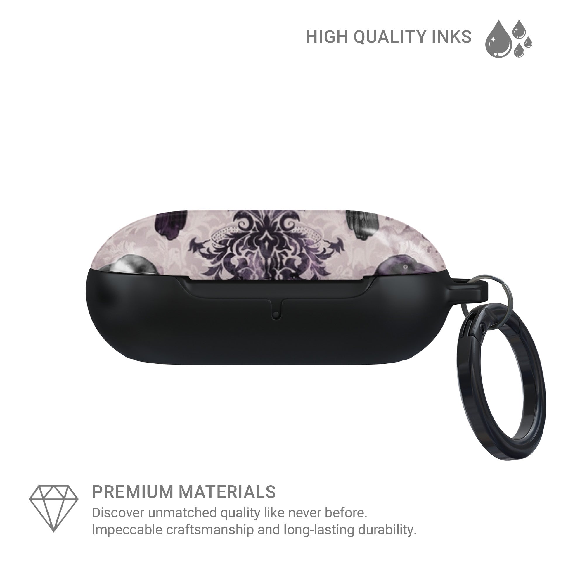 Raven’s Promise Samsung Buds Tough Case with raven artwork, glossy finish, and slim, impact-resistant shell.