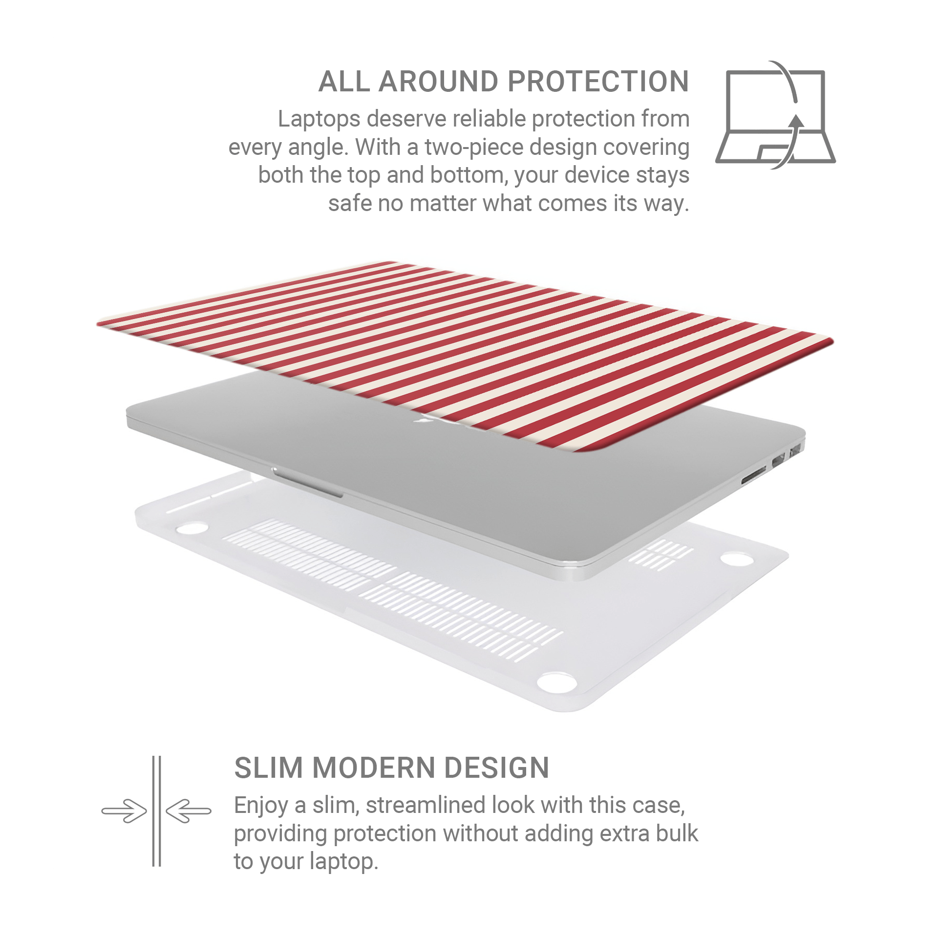 Red‑Ensign Bands | MacBook Case - Case & Charm