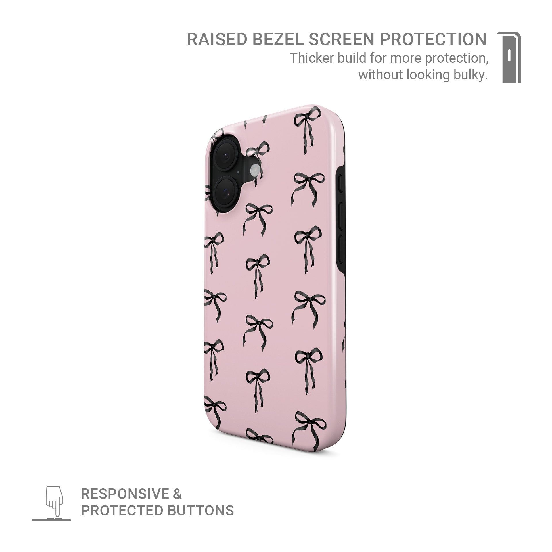 Designer MagSafe phone case with chic ribbon bow pattern