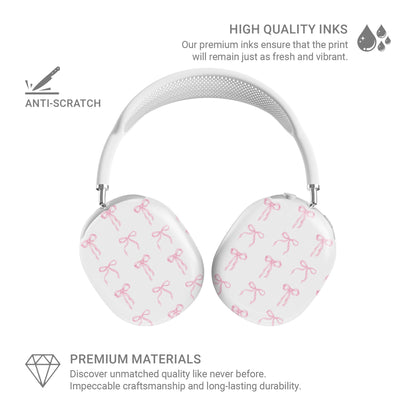 Slim protective AirPods Max case with satin-inspired bow pattern