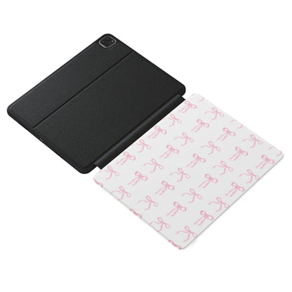 iPad case with Apple Pencil holder in blush pink bow design