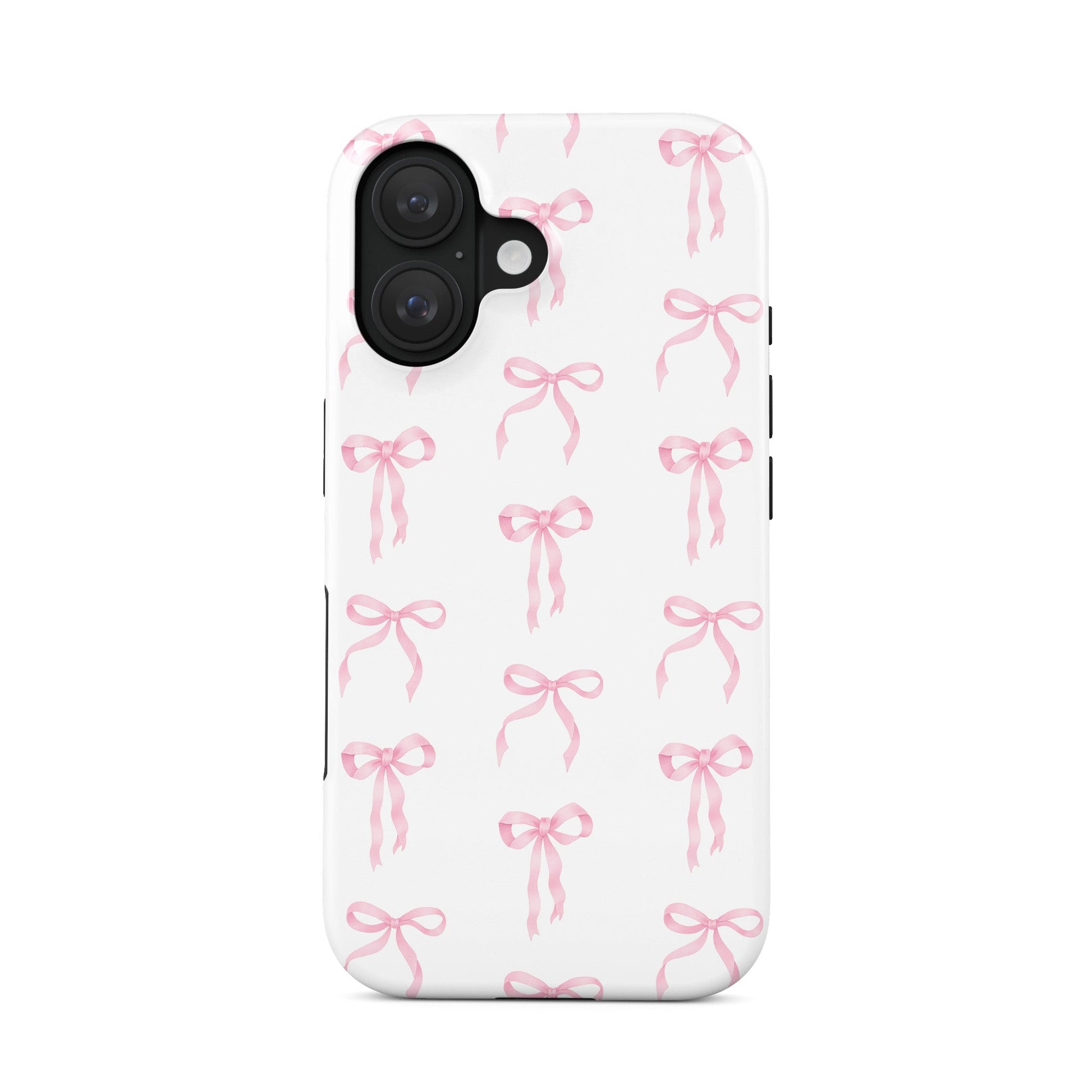 Cute bow tough phone case – feminine pink ribbon design