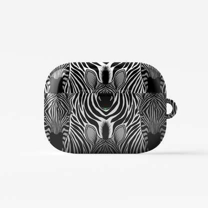 Case and Charm | Zebra Print Savanna Standoff Protective Apple AirPods Tough Case - Tech Accessories