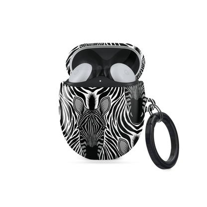 Case and Charm | Zebra Print Savanna Standoff Protective Google Pixel Buds Tough Case - Tech Accessories