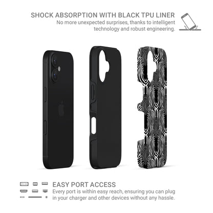 Zebra print tough protective phone case for iPhone, Samsung and Pixel