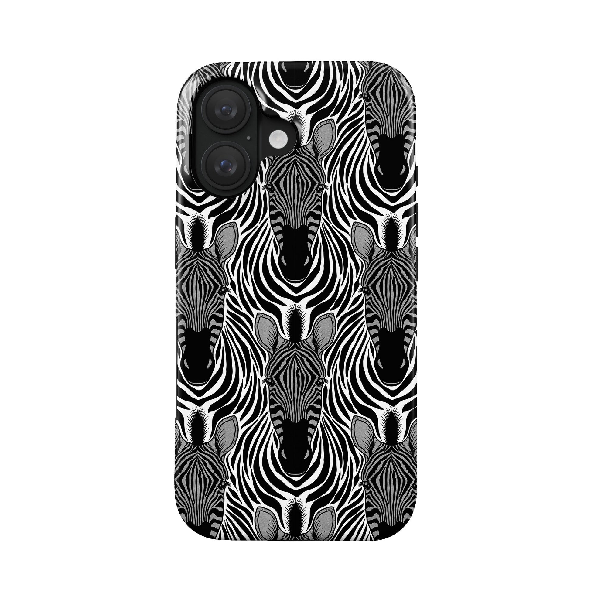 Zebra print tough protective phone case for iPhone, Samsung and Pixel