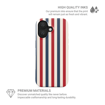 Red and Blue tough protective phone case for iPhone, Samsung and Pixel