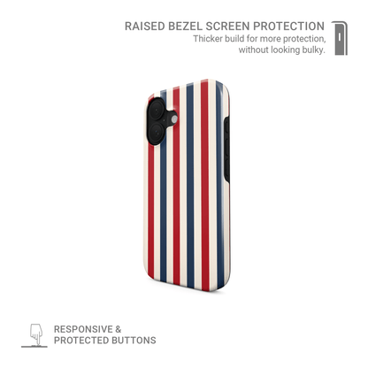 Red and Blue tough protective phone case for iPhone, Samsung and Pixel