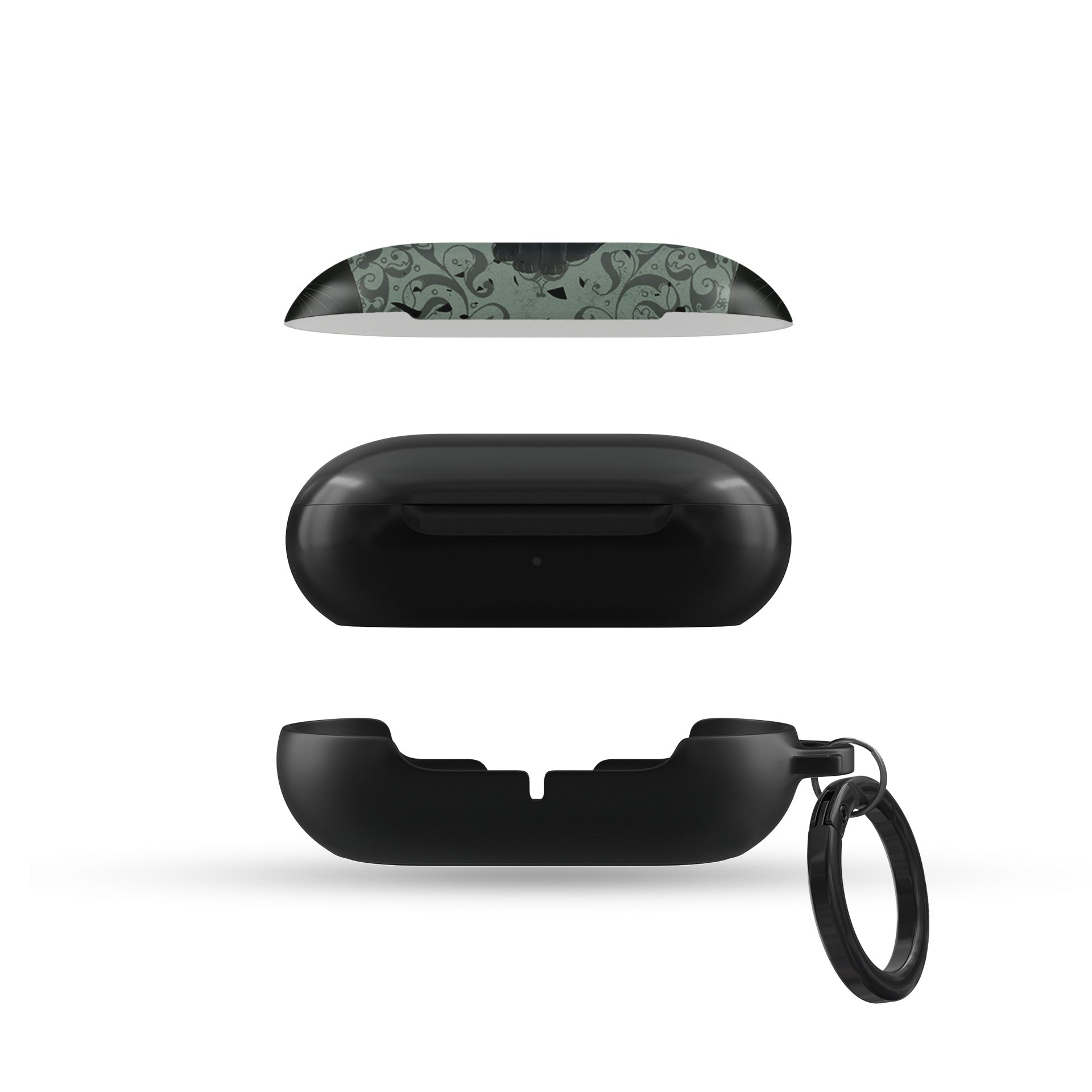 Silent Guardian Samsung Buds Tough Case with black cat artwork, glossy finish, and durable impact-resistant build.