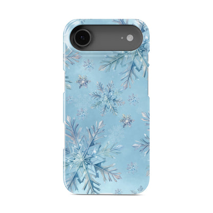 Icy blue snowflakes on a soft pastel winter background, hand-painted watercolour style, Protective Phone Case by Case & Charm Snowflake Waltz design