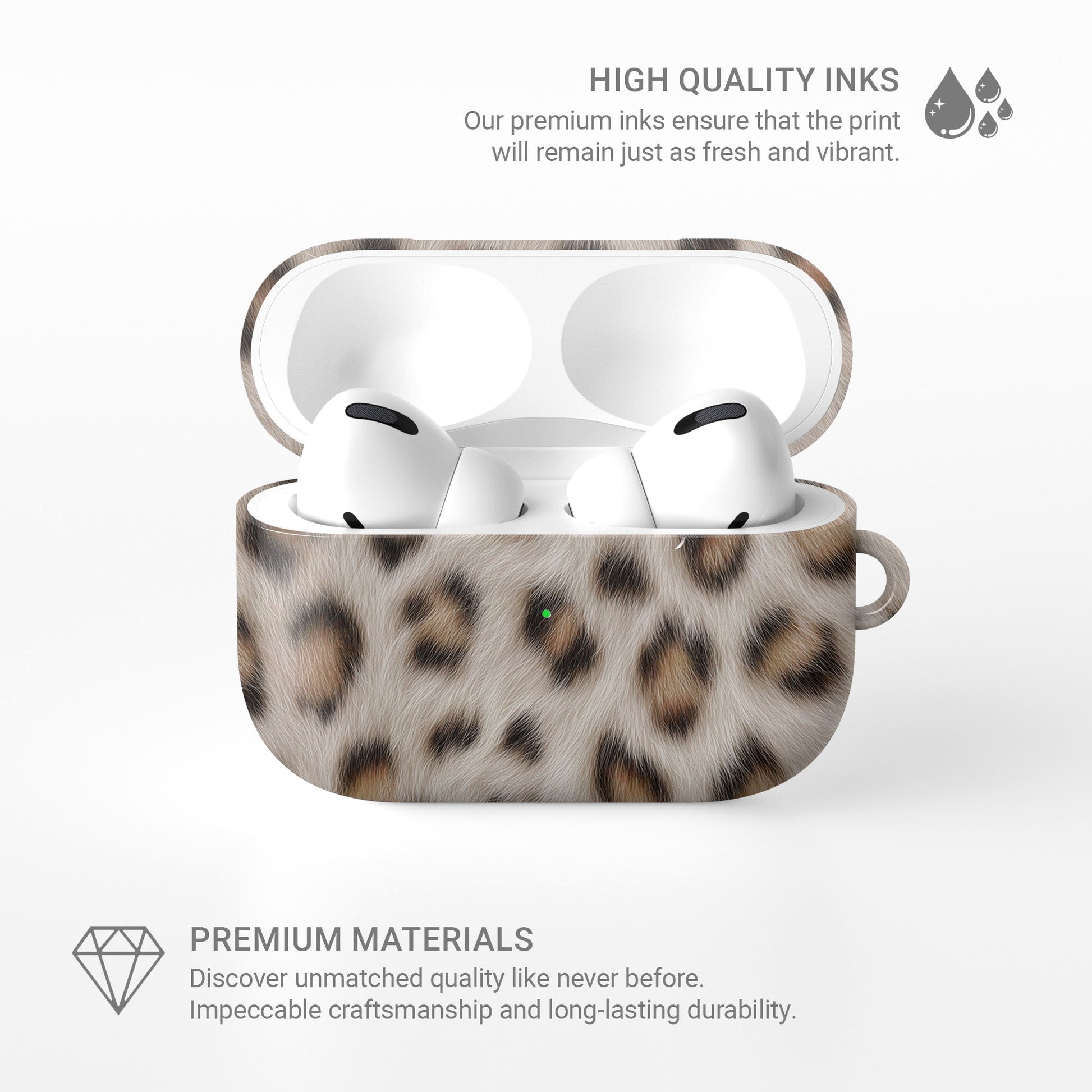 Slim protective AirPods case with non-fade animal print