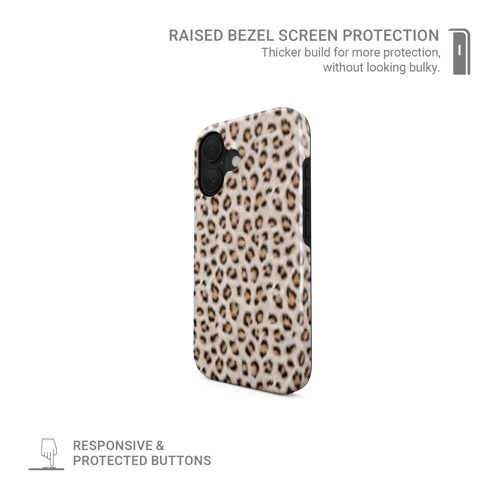leopard print MagSafe Tough Phone Case with glossy finish