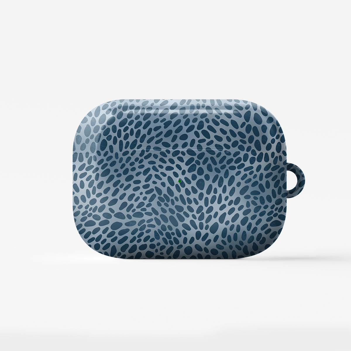 Poppy Blue AirPods Case with deep blue animal spots scattered over powder blue from the Wild Atelier collection.
