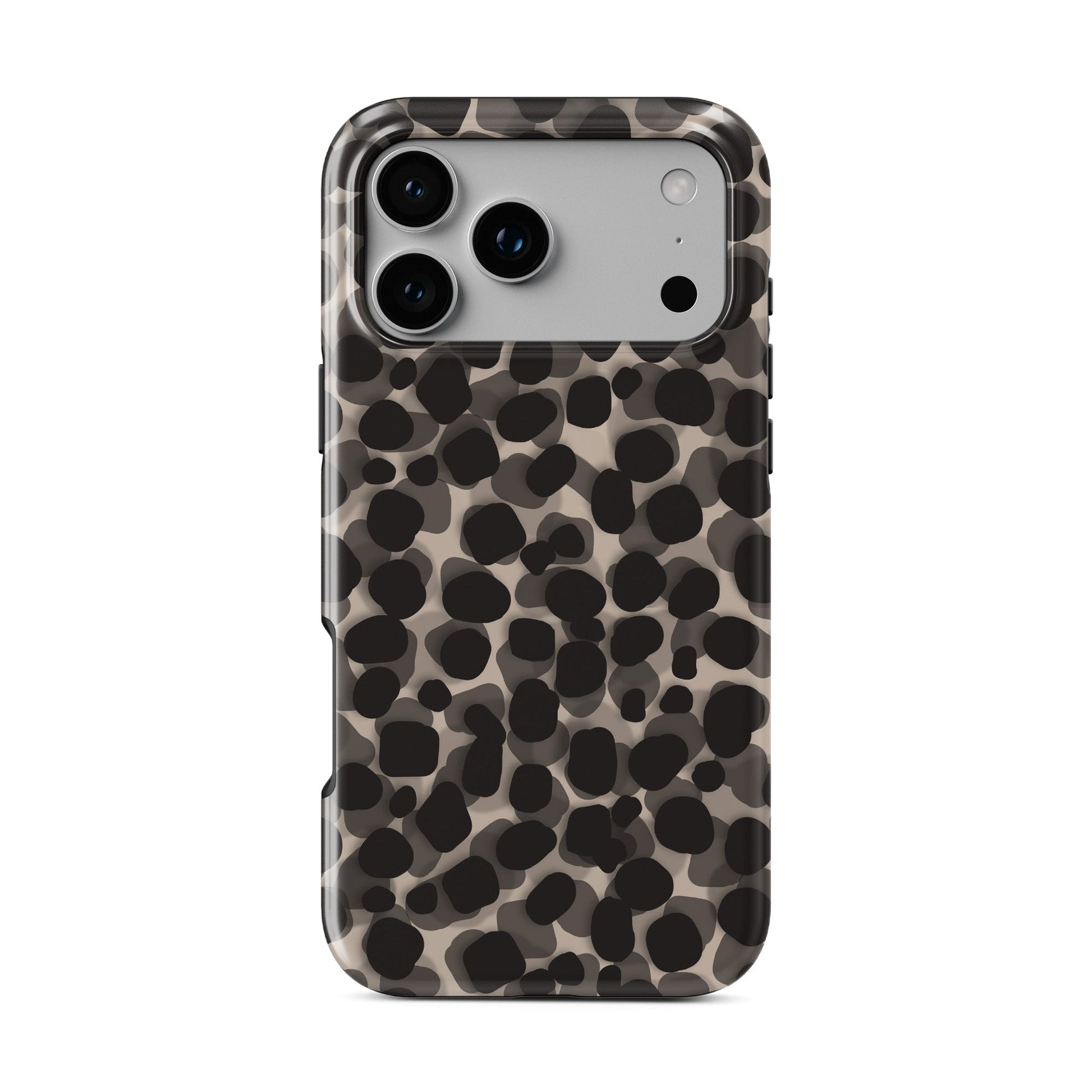 Stone Ash MagSafe tough phone case with grey marble tortoise shell design, dual layer build, and magnetic charging compatibility.