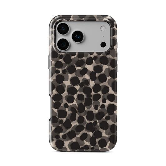 Stone Ash MagSafe tough phone case with grey marble tortoise shell design, dual layer build, and magnetic charging compatibility.