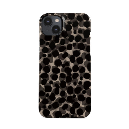 Stone Ash Snap Phone Case in glossy grey and black spotted animal print – Ink and Ember Collection by Case & Charm