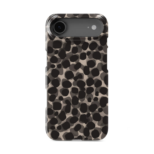 Stone Ash Snap Phone Case in glossy grey and black spotted animal print – Ink and Ember Collection by Case & Charm