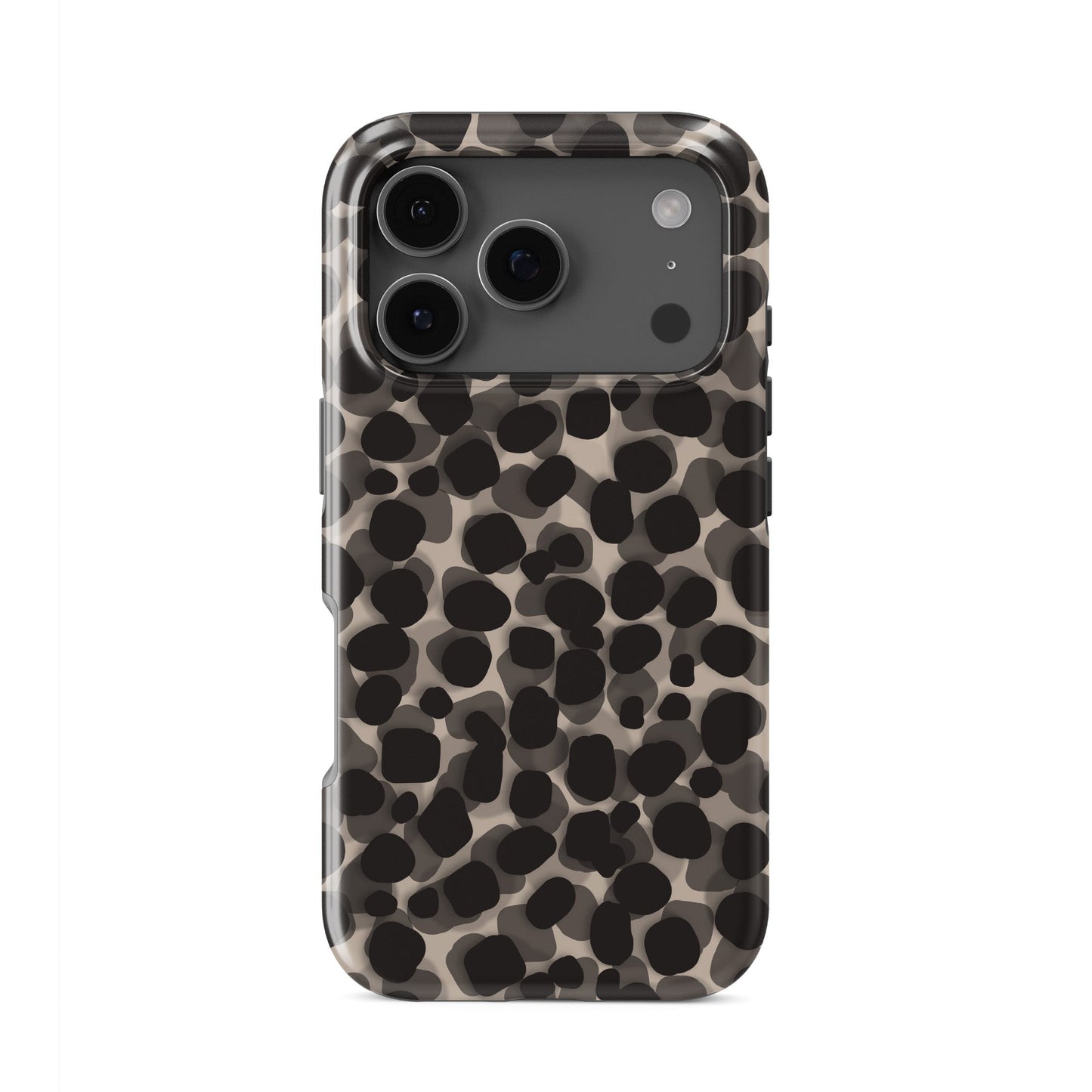 Stone Ash tough phone case with grey marble tortoise shell design, dual layer build, and glossy finish for everyday protection.