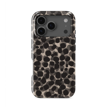 Stone Ash tough phone case with grey marble tortoise shell design, dual layer build, and glossy finish for everyday protection.