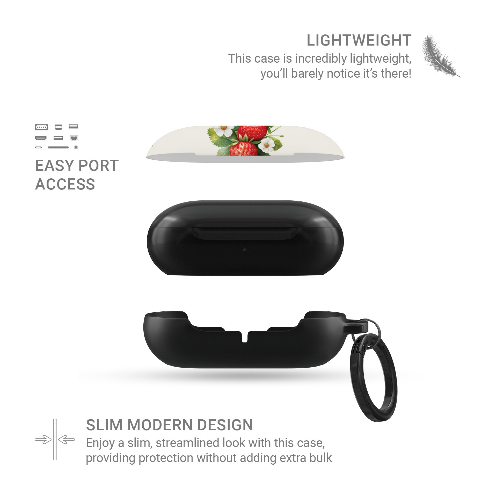 Strawberry Bliss | Samsung Buds Tough Case - Case & Charm