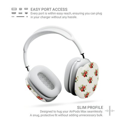 Case and Charm Strawberry Bliss | Protective Apple AirPods Max Tough Case - Case & Charm