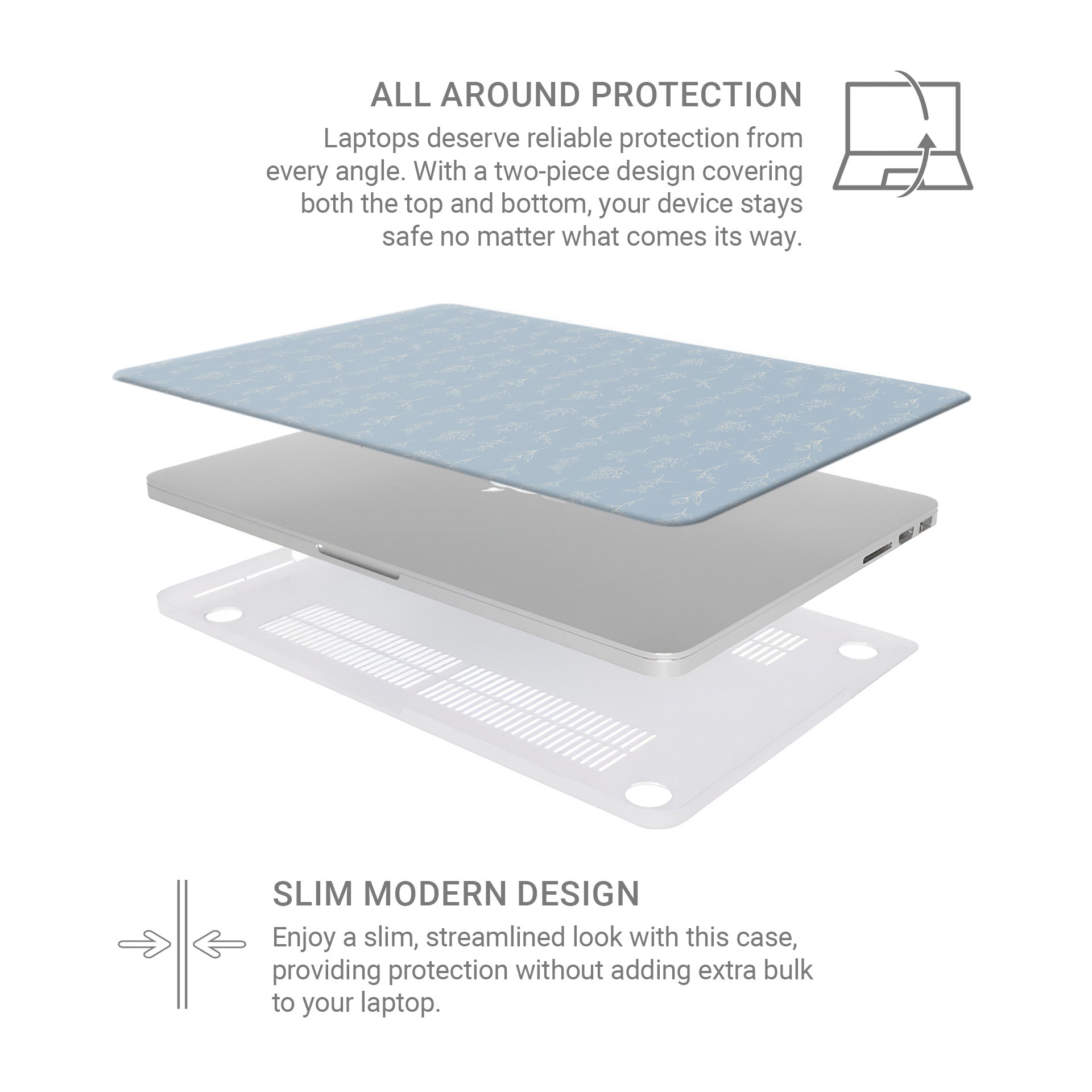 Tranquil Blooms | Protective MacBook Case - Tech Accessories