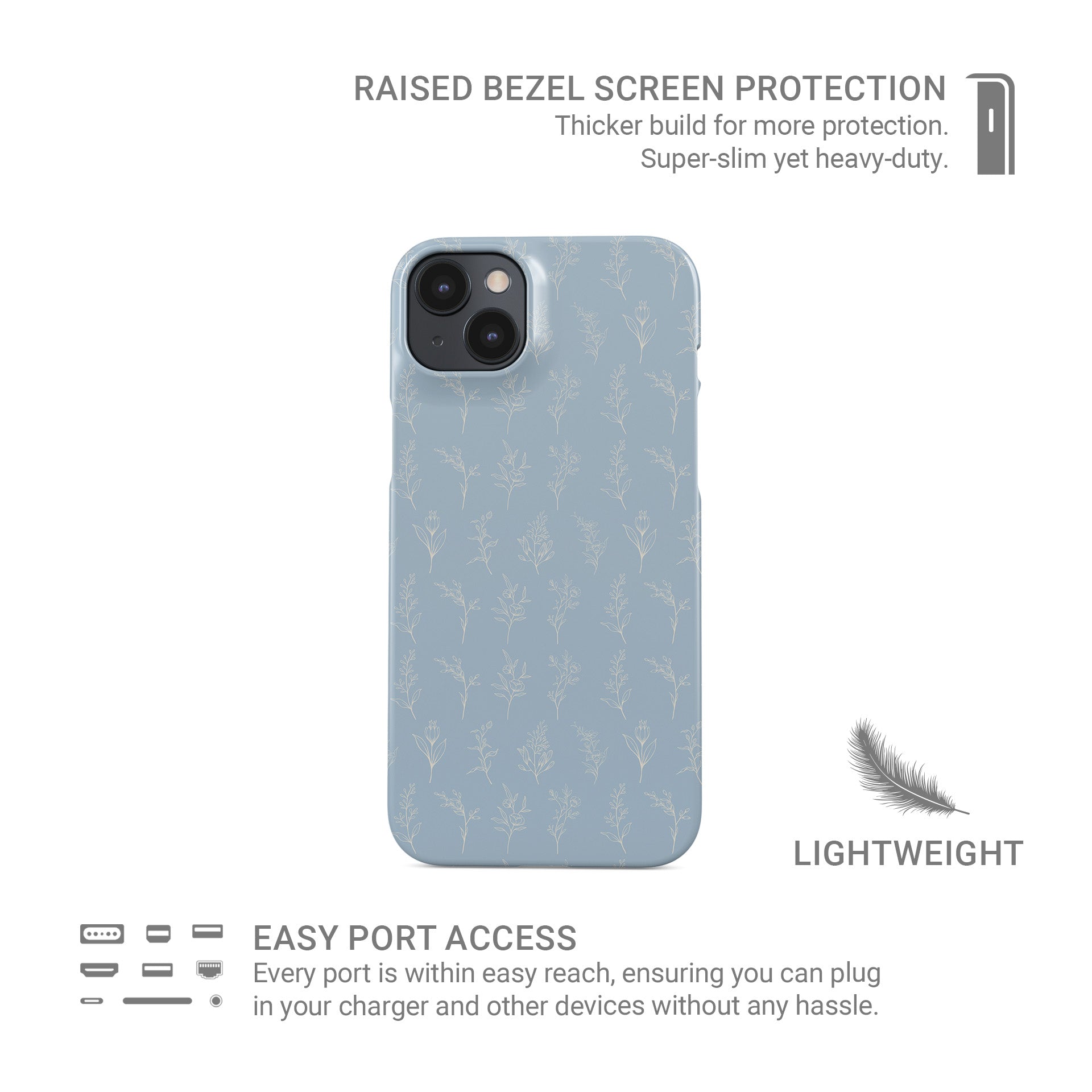 Blue Boho protective phone case