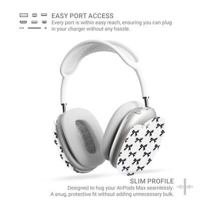 Durable scratch-resistant AirPods Max cover in Twilight Ribbon Bow design