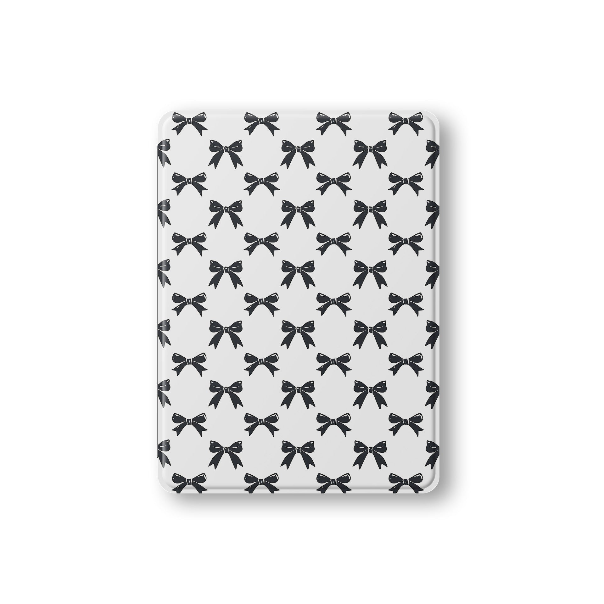 Twilight Confetti iPad Case with black bow design on white background – slim, protective, coquette style tablet cover with Apple Pencil slot.