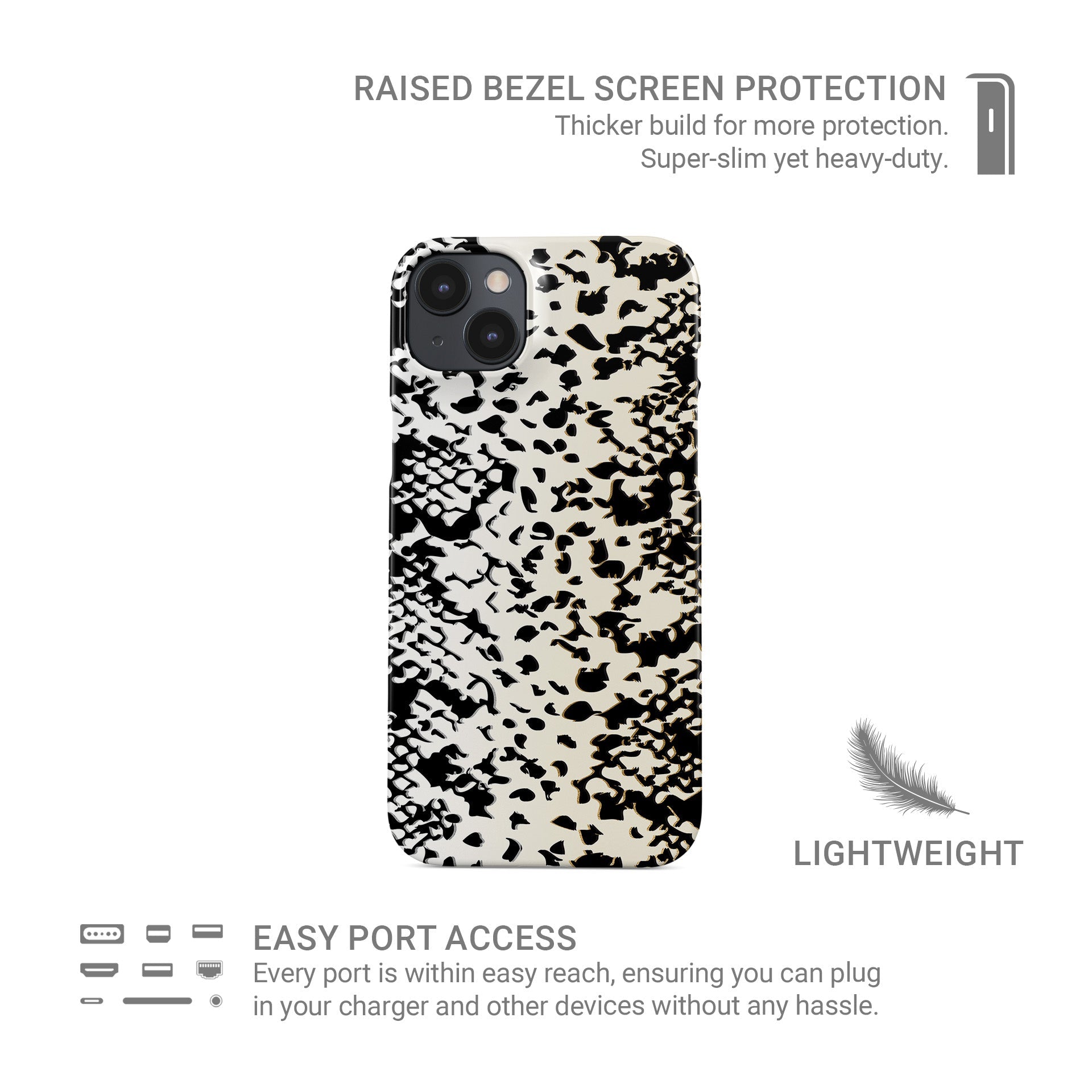 Snake print protective phone case