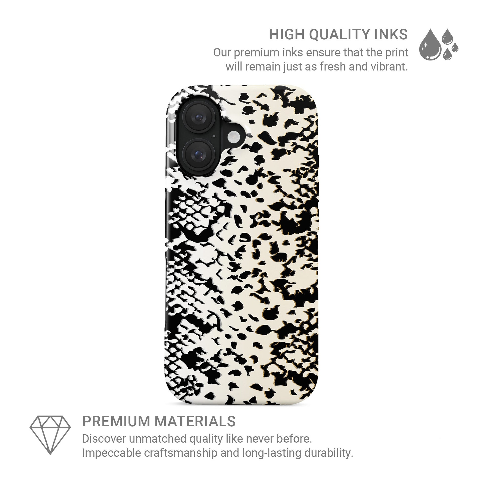 Snake print tough protective phone case for iPhone, Samsung and Pixel
