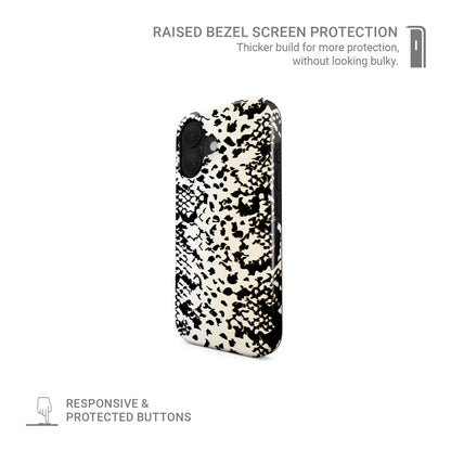 Snake print tough protective phone case for iPhone, Samsung and Pixel